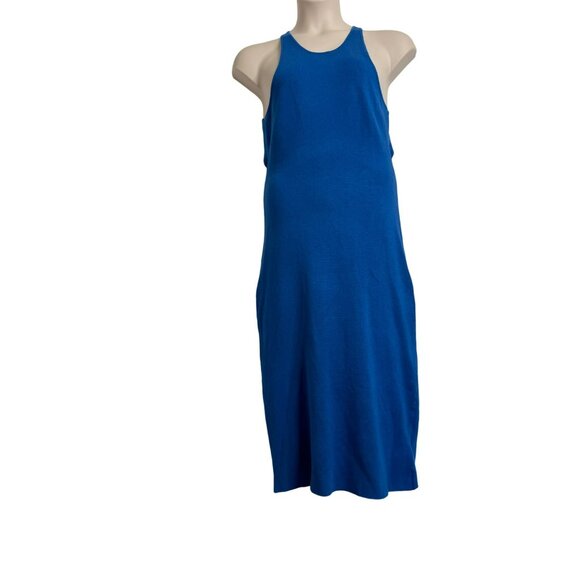 House Of Harlow Knit Open Low Racer Back Teal Blue Size Large Midi Dress NWOT - Picture 6 of 10
